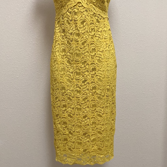 Zara Yellow Lace Overlay Dress - Picture 15 of 15